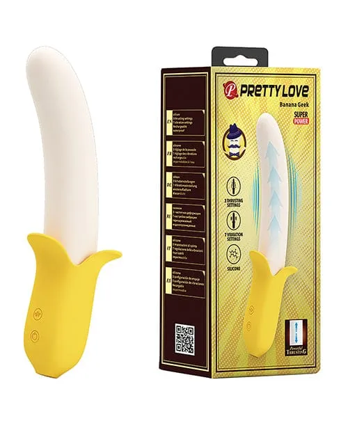 Pretty Love Vibrators Pretty Love Banana Geek Thrusting Vibrator Yellow
