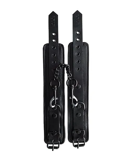 Rouge Leather Wrist Cuffs Black With Black Rouge Restraints