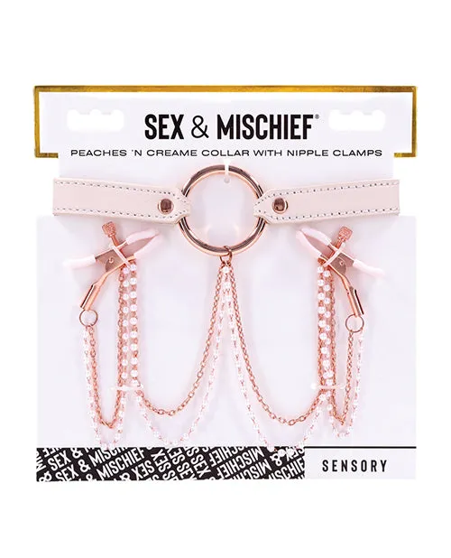 Sex Mischief Peaches n CreaMe Collar wNipple Clamps Sex Mischief Couples
