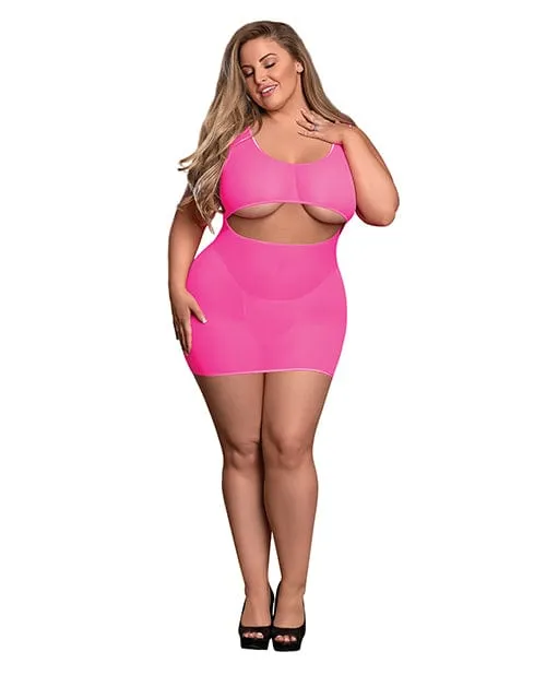 Sheer Mesh Underboob Dress Crotchless Gstring One Size Fits Most Plus Size Magic Moments Intl Plus Size