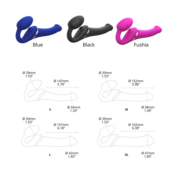 StrapOnMe StrapOnMe MultiOrgasm Small Bendable StrapOn Blue Female Sex Toys