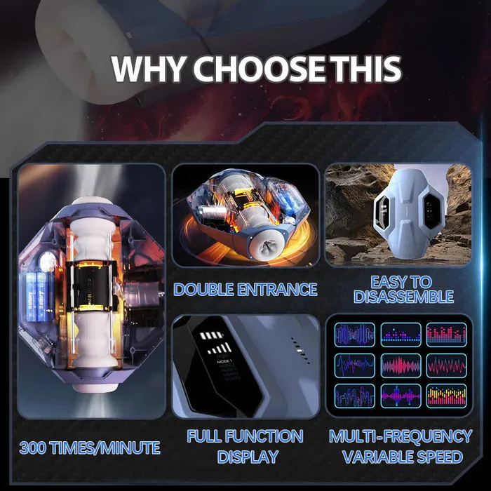 Svakom Hunter X Galaxy Battleship Telescopic Suction Heated Dual Channel Masturbator SVAKOM Male Sex Toys