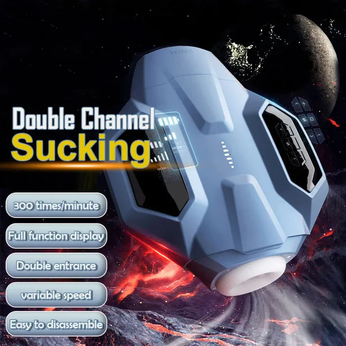Svakom Hunter X Galaxy Battleship Telescopic Suction Heated Dual Channel Masturbator SVAKOM Male Sex Toys
