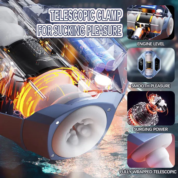 Svakom Hunter X Galaxy Battleship Telescopic Suction Heated Dual Channel Masturbator SVAKOM Male Sex Toys