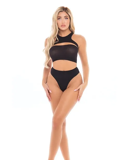 Teddies And Bodies Rene Rofe Pink Lipstick Divine Bandeau Harness Top High Waist Thong Black One Size Fits Most Teddies And Bodies Rene Rofe Pink Lipstick Divine Bandeau Harness Top High Waist Thong Black One Size Fits Most