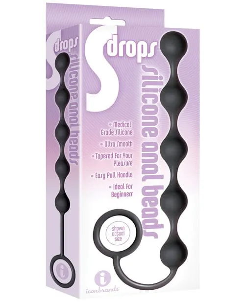 The 9s Anal The 9s S Drops Silicone Anal Beads Black