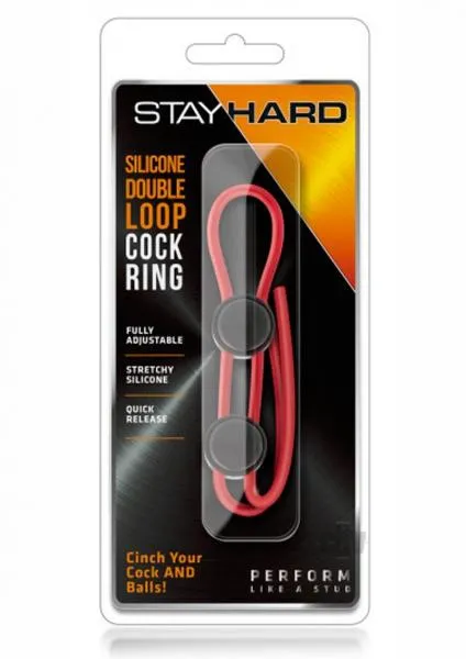 The Pleasure Parlor Male Sex Toys Stay Hard Silicone DoubleLoop Adjustable Cock Ring