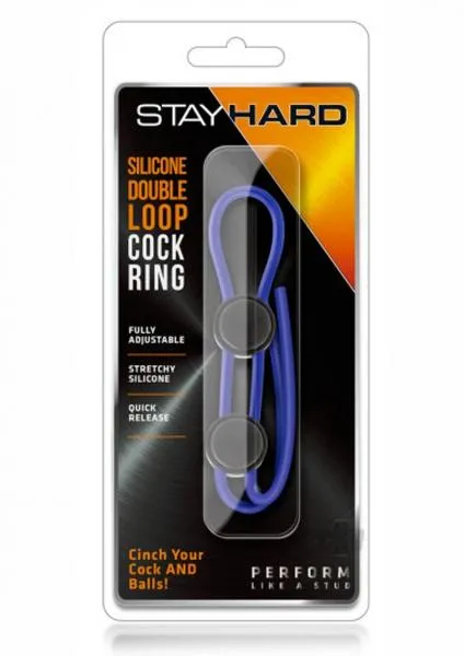 The Pleasure Parlor Male Sex Toys Stay Hard Silicone DoubleLoop Adjustable Cock Ring