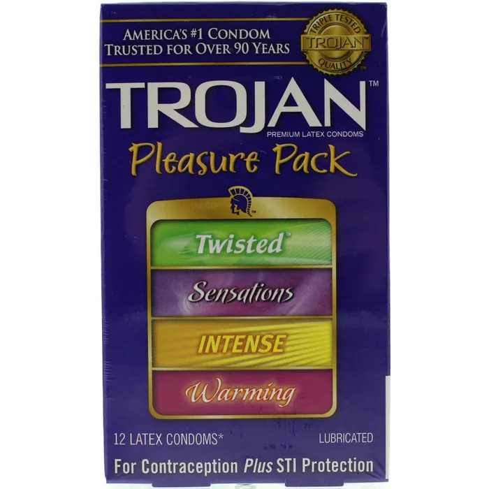 Trojan Condoms Female Sex Toys Trojan Pleasure Pack 12 Pack