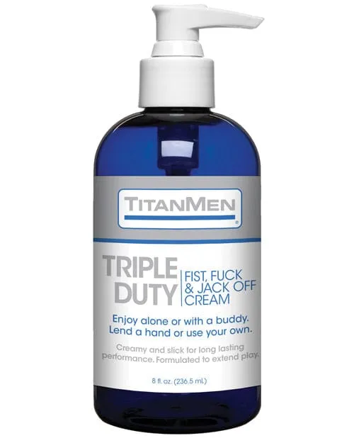 Vibrators Doc Johnson TitanMen Triple Duty Fist Fuck Jack Off Cream 8 oz Bottle Vibrators Doc Johnson TitanMen Triple Duty Fist Fuck Jack Off Cream 8 oz Bottle