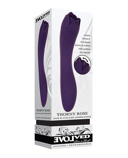 Vibrators Evolved Novelties Evolved Thorny Rose Dual End Massager Purple