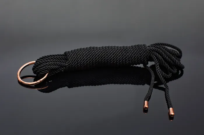 Vibrators Fiery Elegance Bedroom Rope in Black Rose Gold Coquette International Inc Vibrators Fiery Elegance Bedroom Rope in Black Rose Gold Coquette International Inc