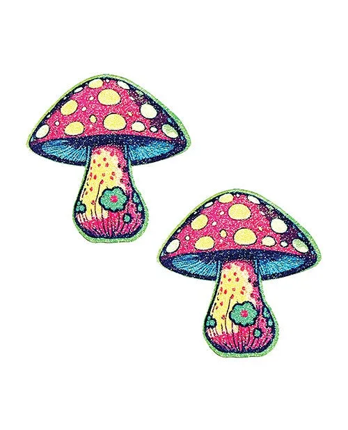 Vibrators Neva Nude Neva Nude Glitter Shroom Pasties Red Multi O