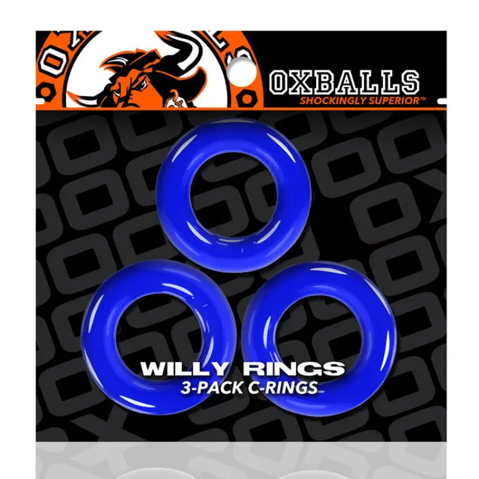 Vibrators Willy Rings 3Pack Cockrings Police Blue Oxballs Vibrators Willy Rings 3Pack Cockrings Police Blue Oxballs