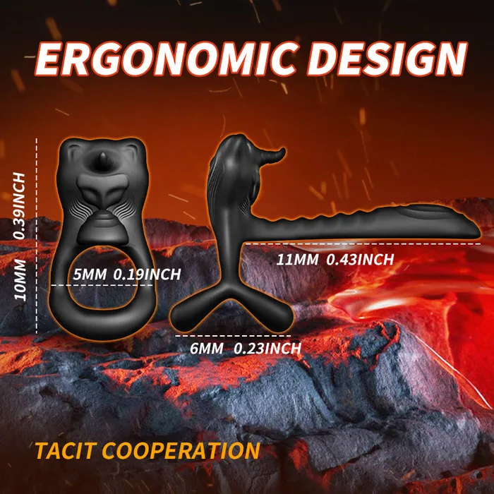 yeain Male Sex Toys YeainYezakura bull demon vibrating semen locking ring with 12 frequency vibration