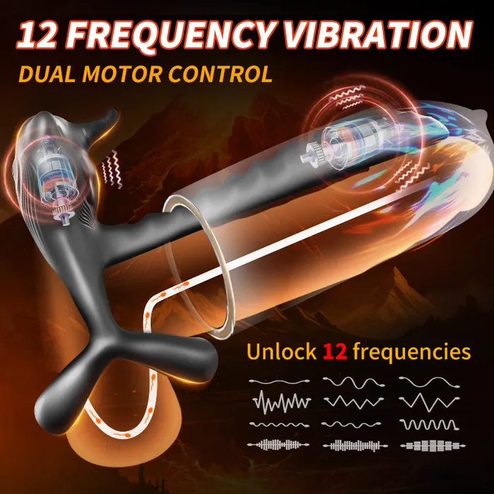 yeain Male Sex Toys YeainYezakura bull demon vibrating semen locking ring with 12 frequency vibration
