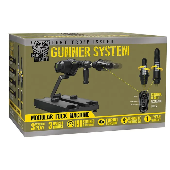Anal Fort Troff FT GUNNER 3In1 RemoteControlled Modular Fuck Machine Black Doc Johnson