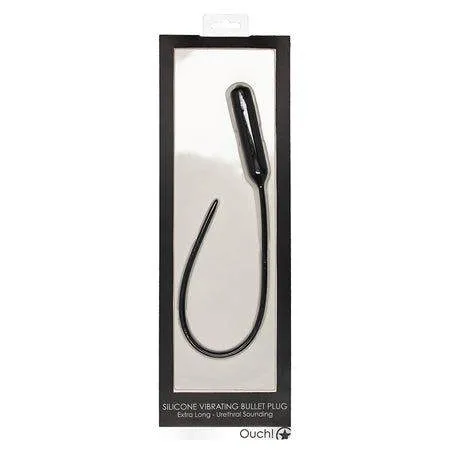 Anal Ouch Urethral Sounding Extra Long Silicone Vibrating Bullet Plug Black Shots America LLC