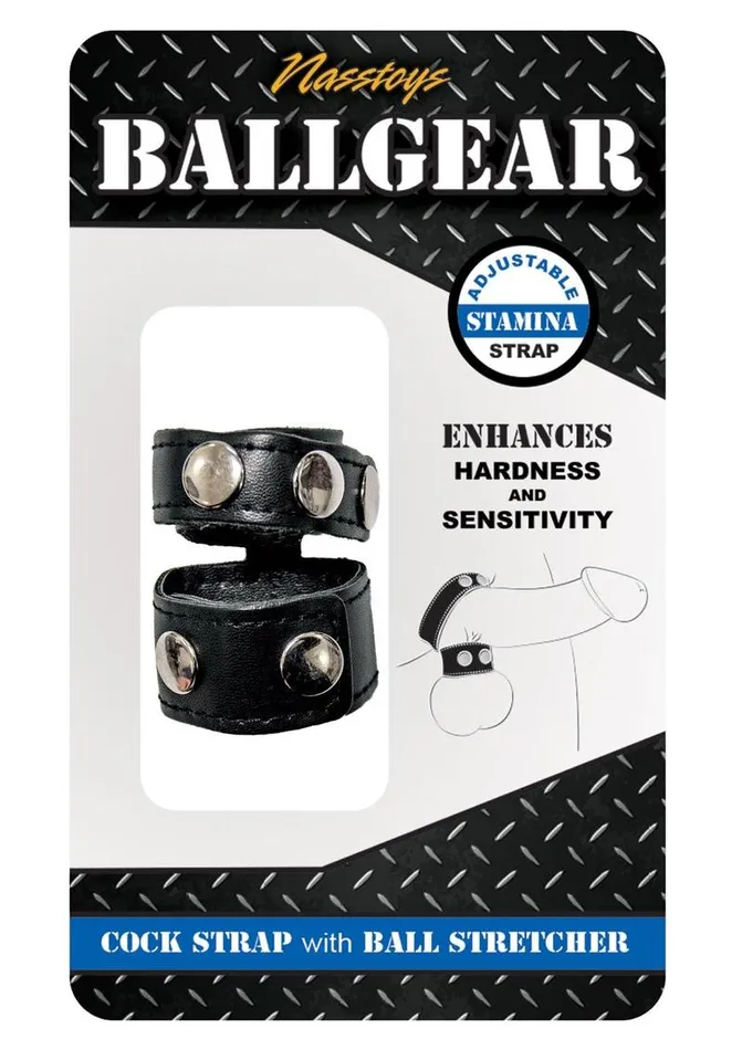 Ballgear Male Sex Toys Ballgear Pu Leather Cock Strap with Iron Ball Stretcher Ballgear Male Sex Toys Ballgear Pu Leather Cock Strap with Iron Ball Stretcher
