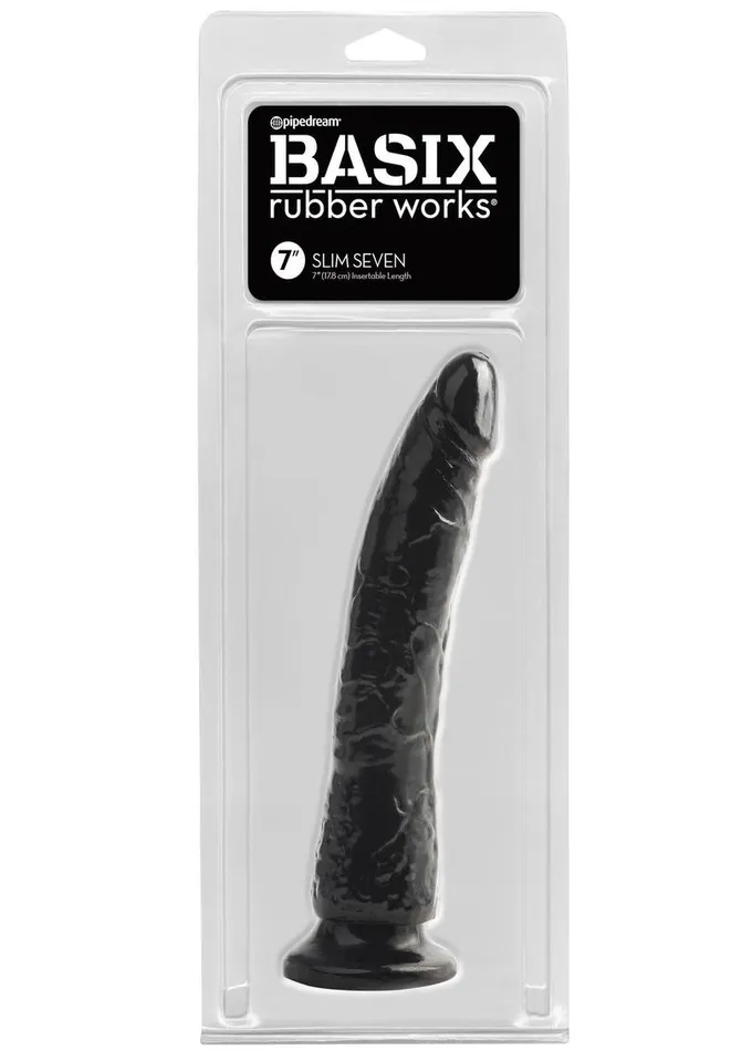 Basix Rubber Works Basix Dong Slim 7 with Suction Cup Female Sex Toys