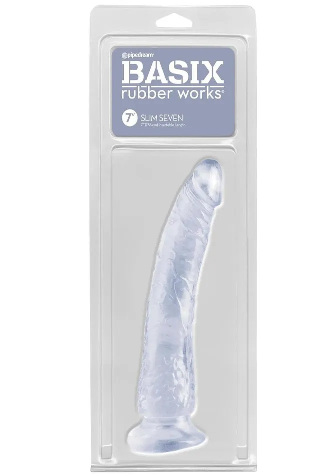 Basix Rubber Works Basix Dong Slim 7 with Suction Cup Female Sex Toys