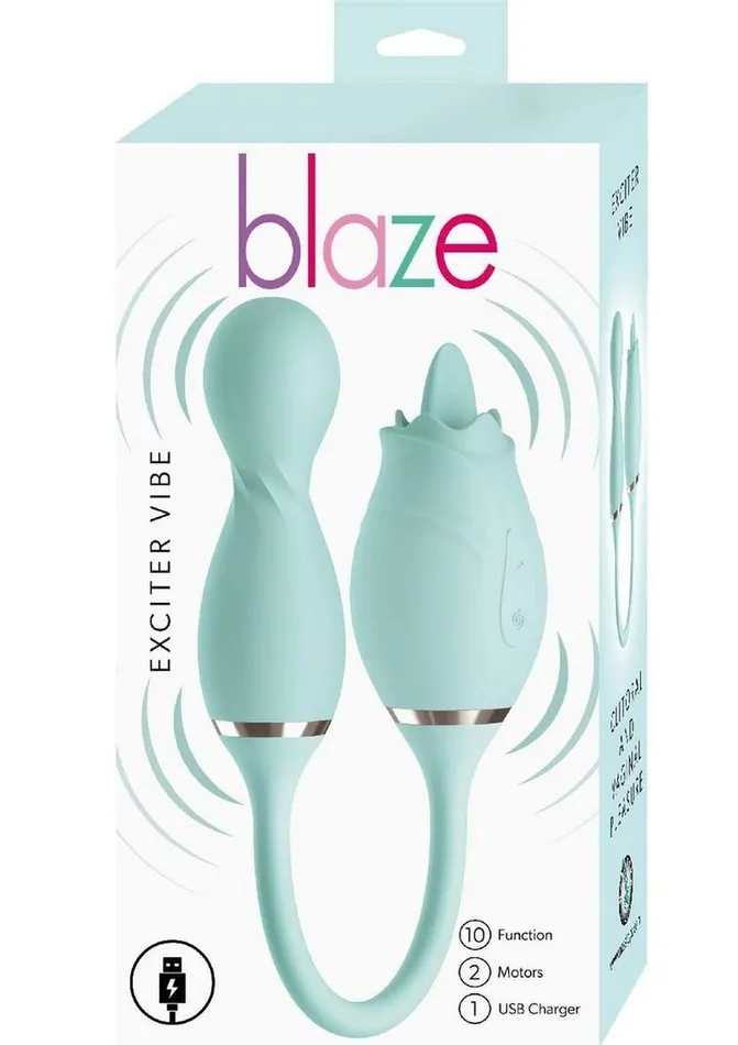 Blaze by Nasstoys Female Sex Toys Blaze Exciter Rechargeable Silicone Dual Stimulating Vibrator