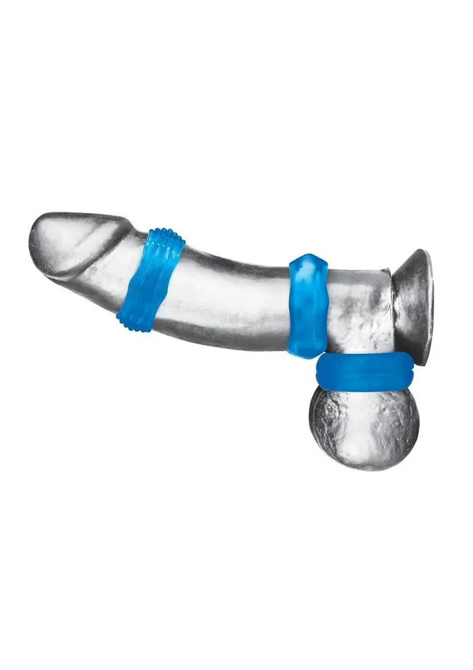 Blue Line CandB Gear Male Sex Toys Blue Line Nuts and Bolts Stretch Cock Ring