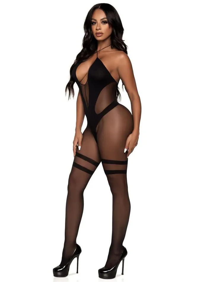 Bodystockings Playsuits Leg Avenue Leg Avenue Opaque and Sheer Keyhole Twist Halter Bodystocking Bodystockings Playsuits Leg Avenue Leg Avenue Opaque and Sheer Keyhole Twist Halter Bodystocking