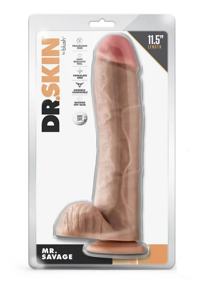 Dildos Dr Skin Dr Skin Mr Savage Dildo with Balls and Suction Cup