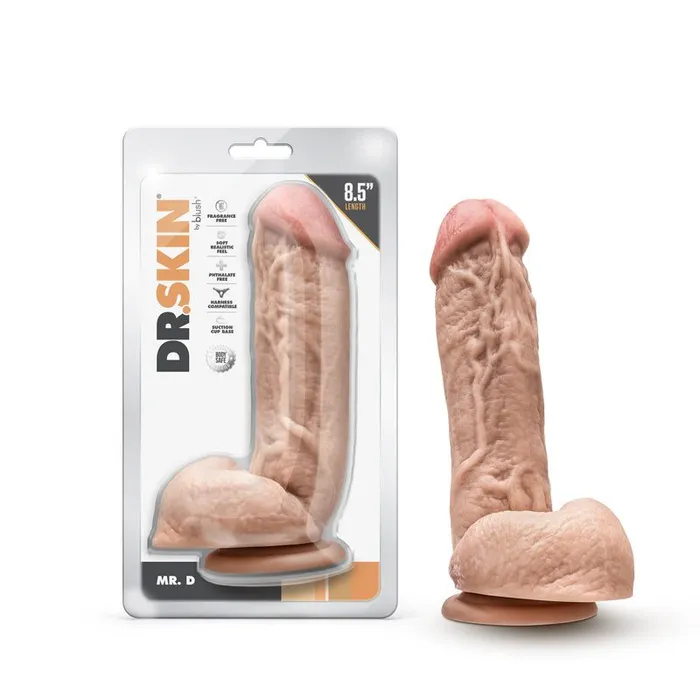 Dr Skin Female Sex Toys Dr Skin Mr D 85 in Dildo with Balls Beige