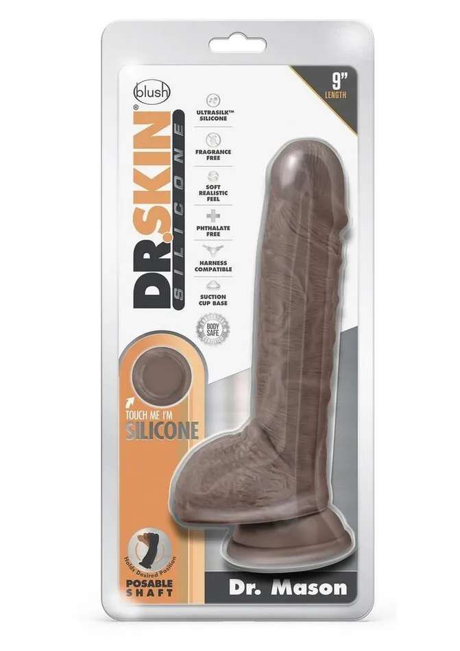 Dr Skin Female Sex Toys Dr Skin Silicone Dr Mason Dildo with Balls and Suction Cup