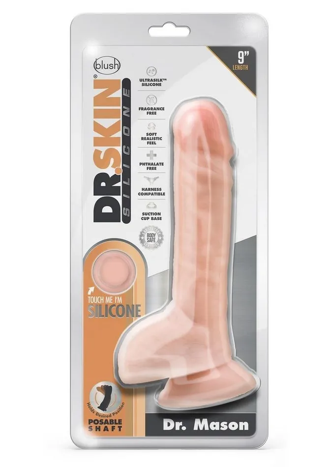 Dr Skin Female Sex Toys Dr Skin Silicone Dr Mason Dildo with Balls and Suction Cup