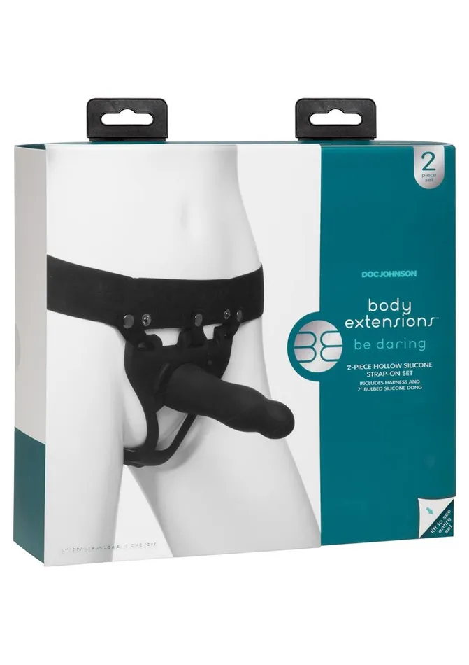 Female Sex Toys Body Extensions Body Extensions Be Daring Silicone StrapOn Harness with Hollow Dildo