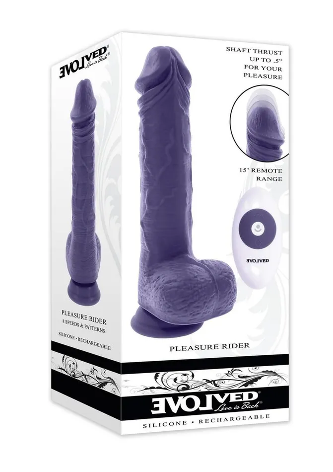 Female Sex Toys Evolved Pleasure Rider Rechargeable Silicone Thrusting Vibrating Dildo