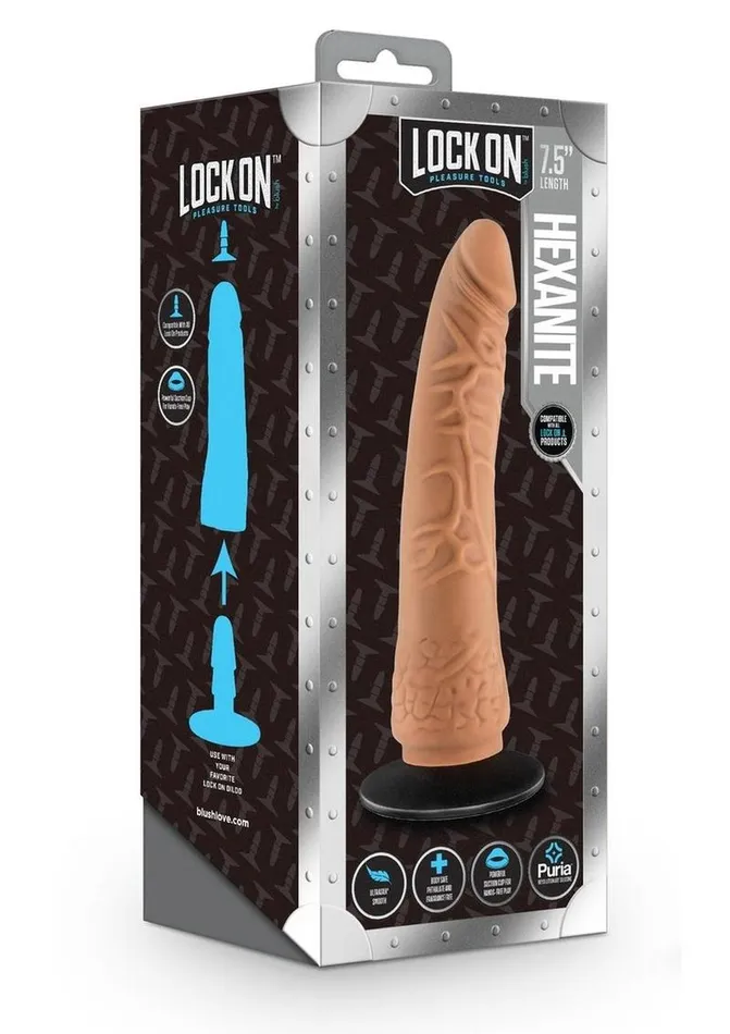 Female Sex Toys Lock On Lock On Hexanite Dildo with Suction Cup Adapter Female Sex Toys Lock On Lock On Hexanite Dildo with Suction Cup Adapter
