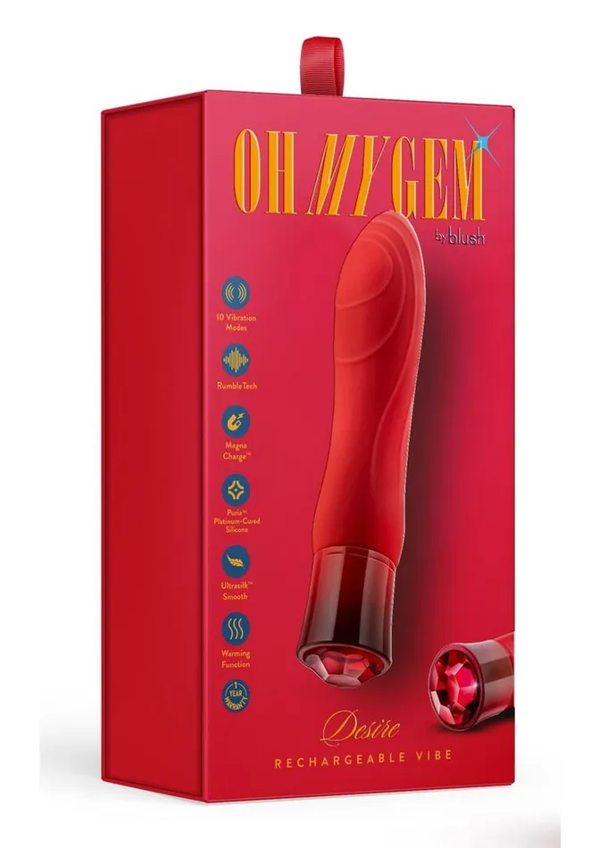 Female Sex Toys Oh My Gem Oh My Gem Desire Rechargeable Silicone GSpot Vibrator Ruby Female Sex Toys Oh My Gem Oh My Gem Desire Rechargeable Silicone GSpot Vibrator Ruby