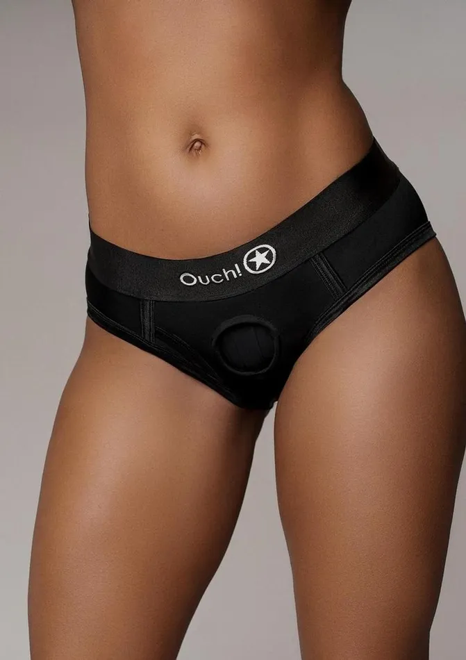 Female Sex Toys Ouch Ouch Vibrating StrapOn HighCut Brief Rechargeable