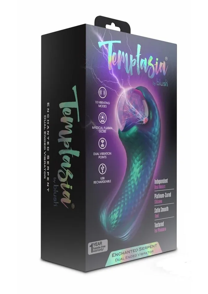 Female Sex Toys Temptasia Temptasia Enchanted Serpent Rechargeable Silicone Dual Vibrator