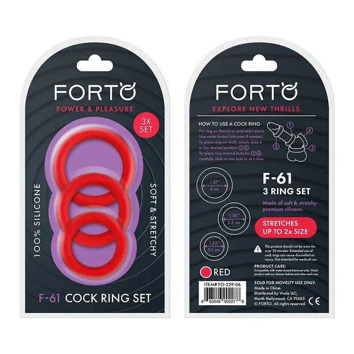 Forto F61 3Piece Silicone Cockring Set Vvole Female Sex Toys Forto F61 3Piece Silicone Cockring Set Vvole Female Sex Toys