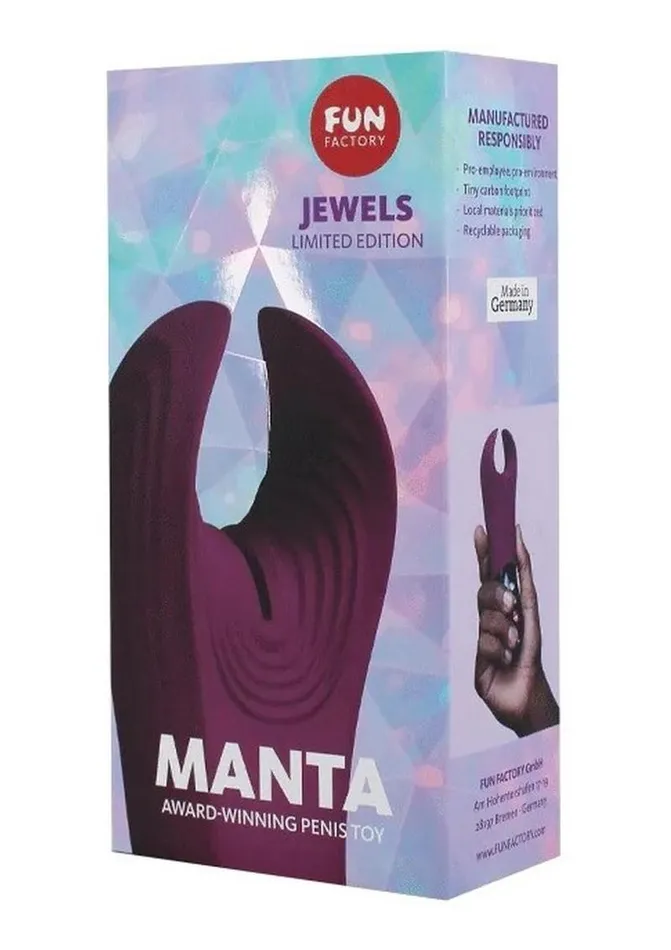 Fun Factory Manta Silicone Vibrating Sleeve Garnet Male Sex Toys