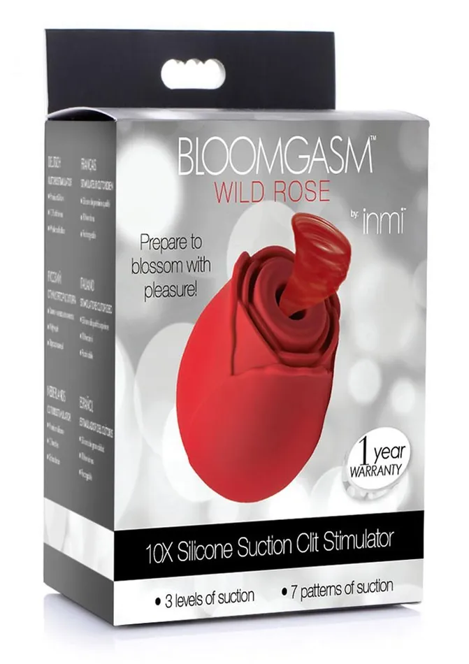 Inmi Bloomgasm Wild Rose 10x Silicone Rechargeable Clit Stimulator with Suction Bloomgasm Female Sex Toys