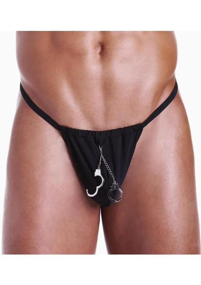 Male Sex Toys Fundies Fundies Hundcuff GString with Toy Handcuffs