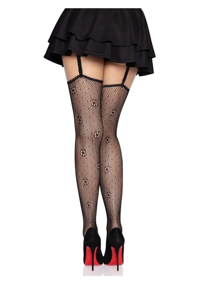 Male Sex Toys Leg Avenue Leg Avenue Daisy Dot Fishnet Stockings with Scalloped Top Male Sex Toys Leg Avenue Leg Avenue Daisy Dot Fishnet Stockings with Scalloped Top