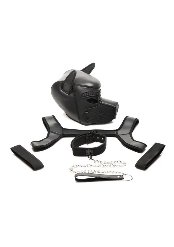 Master Series Male Sex Toys Master Series Full Pup Arsenal Set Neoprene Puppy Hood Chest Harness Collar with Leash and Arm Bands Master Series Male Sex Toys Master Series Full Pup Arsenal Set Neoprene Puppy Hood Chest Harness Collar with Leash and Arm Bands