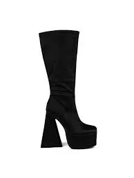 Pleaser Anal Reflective Black Knee High Boots