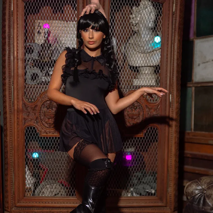 Pleaser Anal Reflective Black Knee High Boots Pleaser Anal Reflective Black Knee High Boots