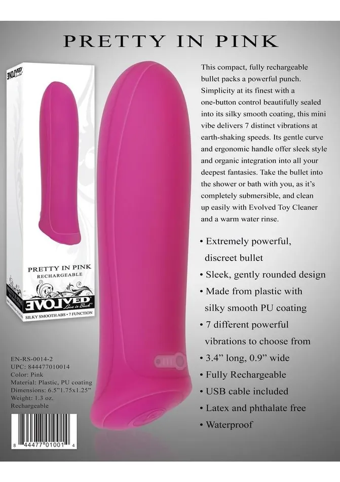 Pretty In Pink Rechargeable Bullet Evolved Vibrators