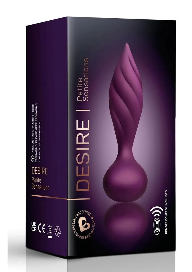 Rocks Off Desire Rechargeable Silicone Anal Plug with Remote Control Male Sex Toys