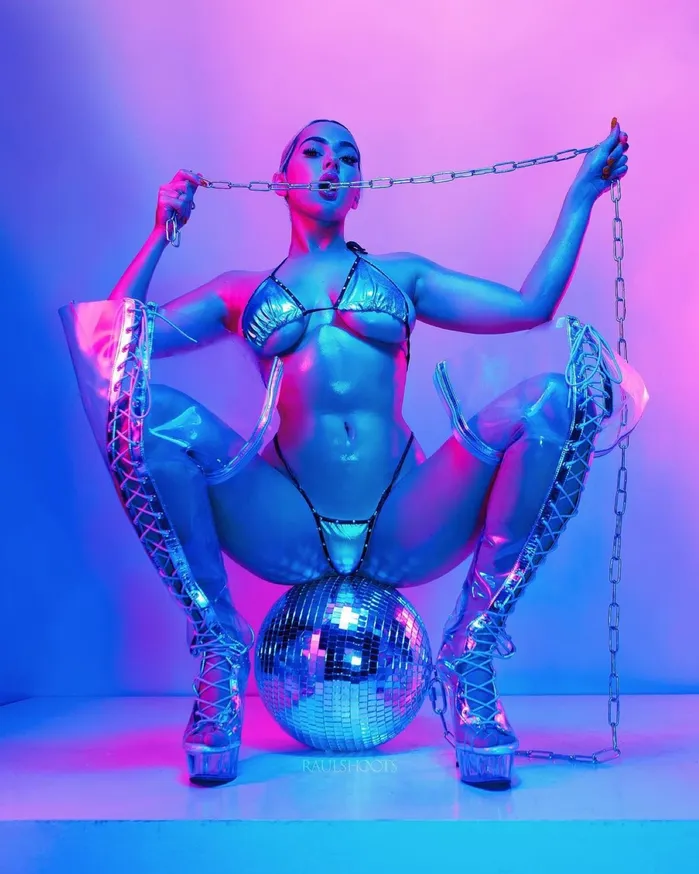 Ruben Dario Metallic Iridescent Bikini with Rhinestones Female Sex Toys